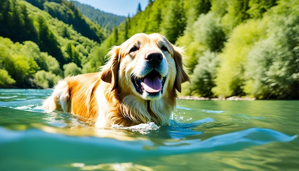 dog swimming enjoyment