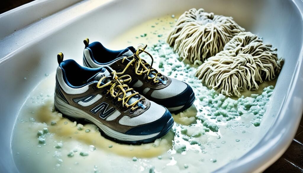 using a mop sink or basin for shoe cleaning
