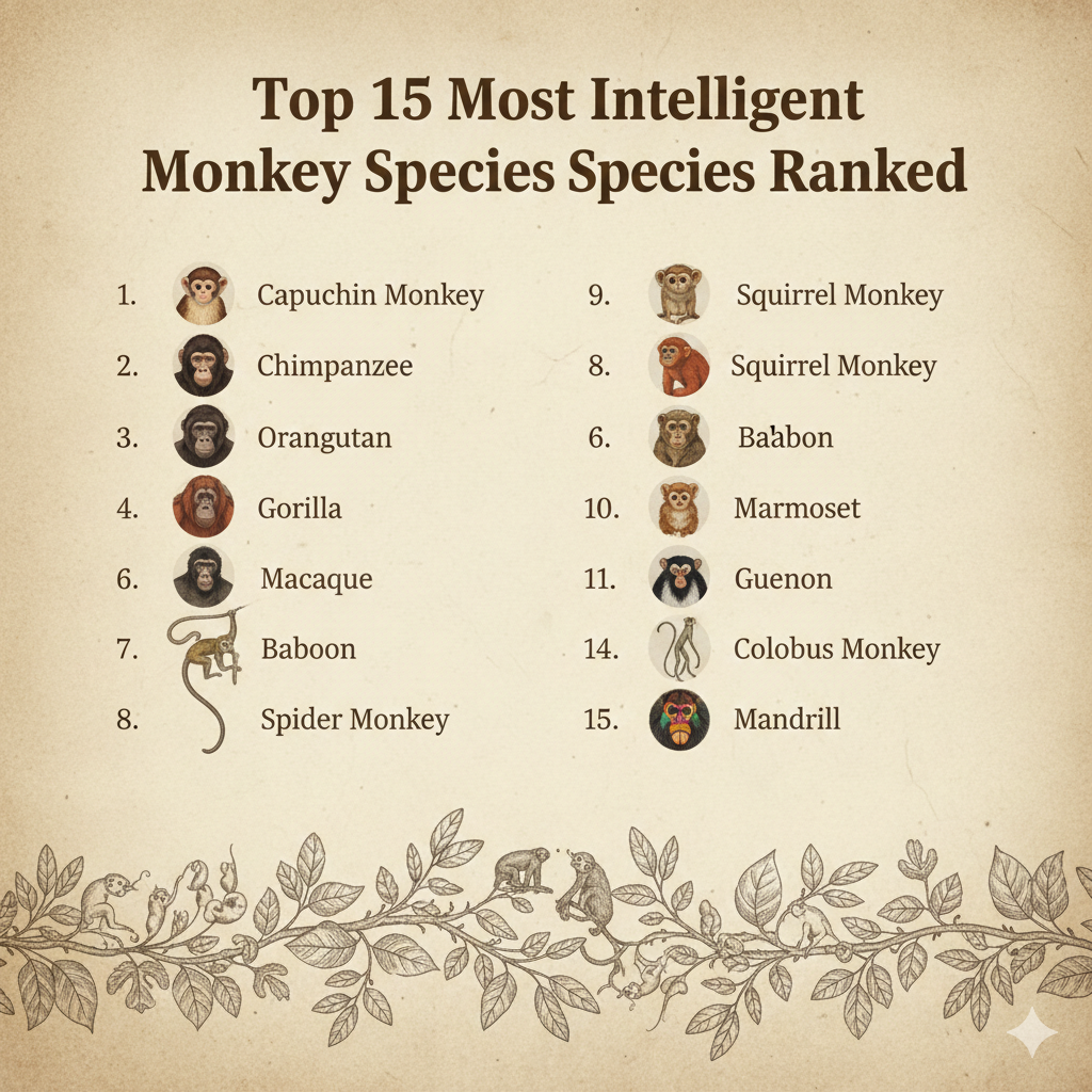 Top 15 Most Intelligent Monkey Species Ranked
