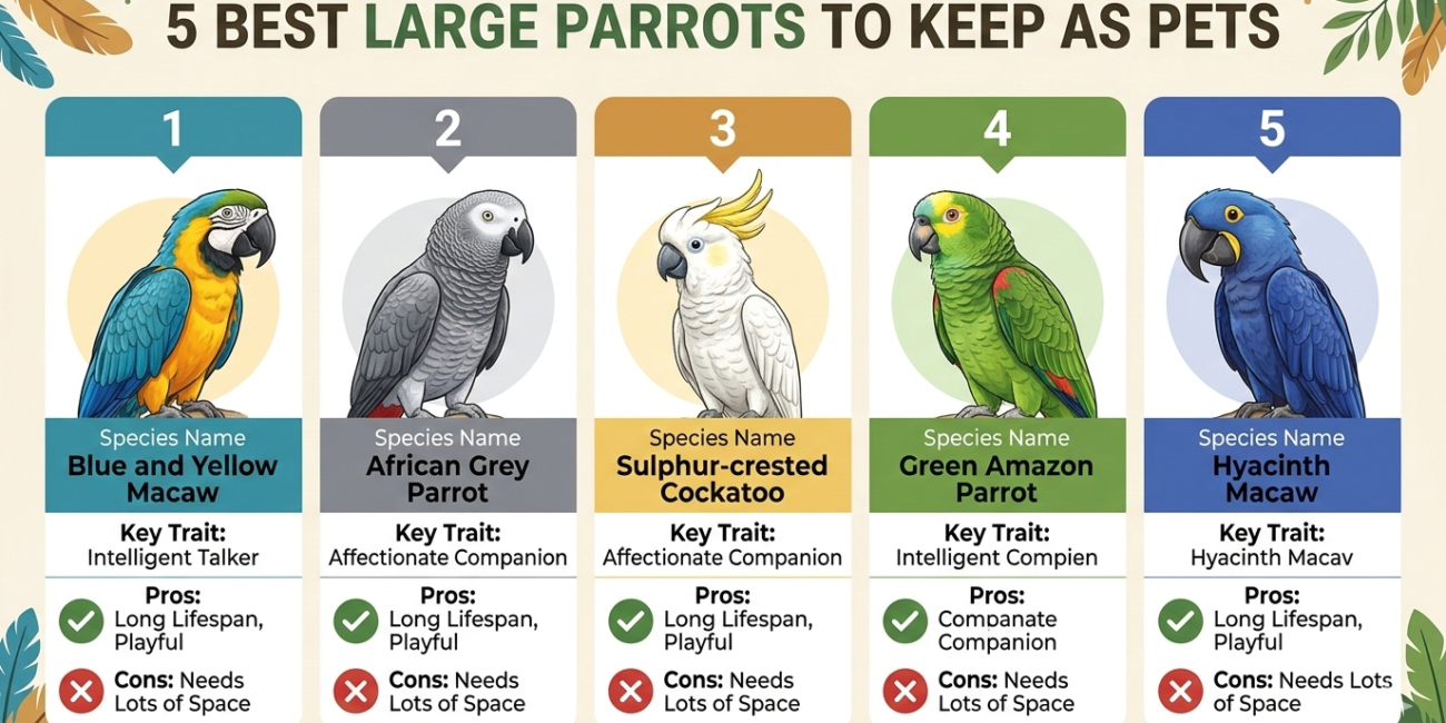 5 Best Large Parrots to Keep as Pets
