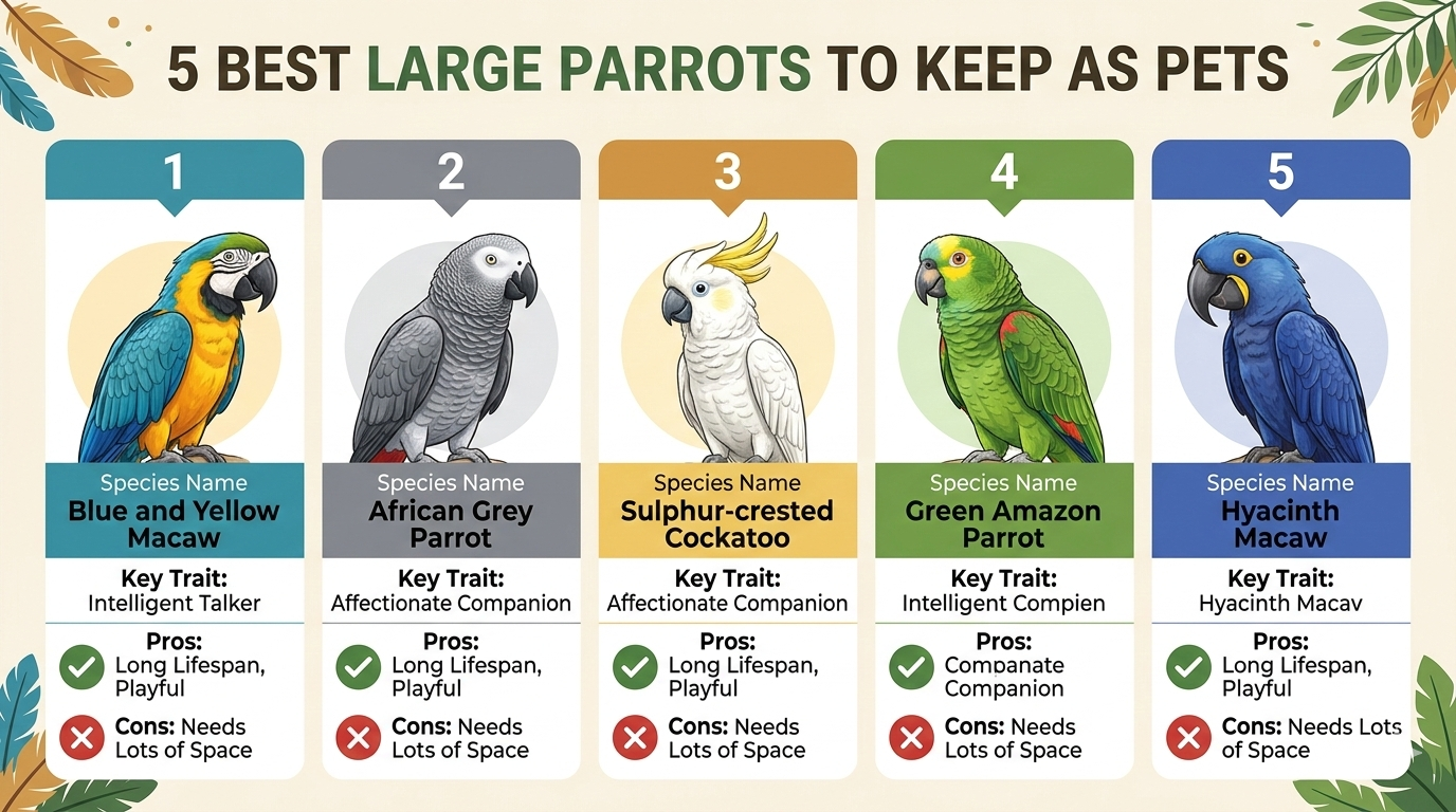 5 Best Large Parrots to Keep as Pets