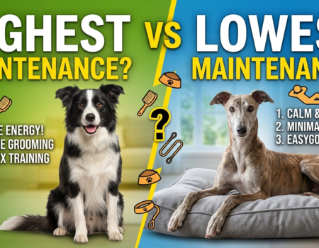 the highest and lowest maintenance dog breeds