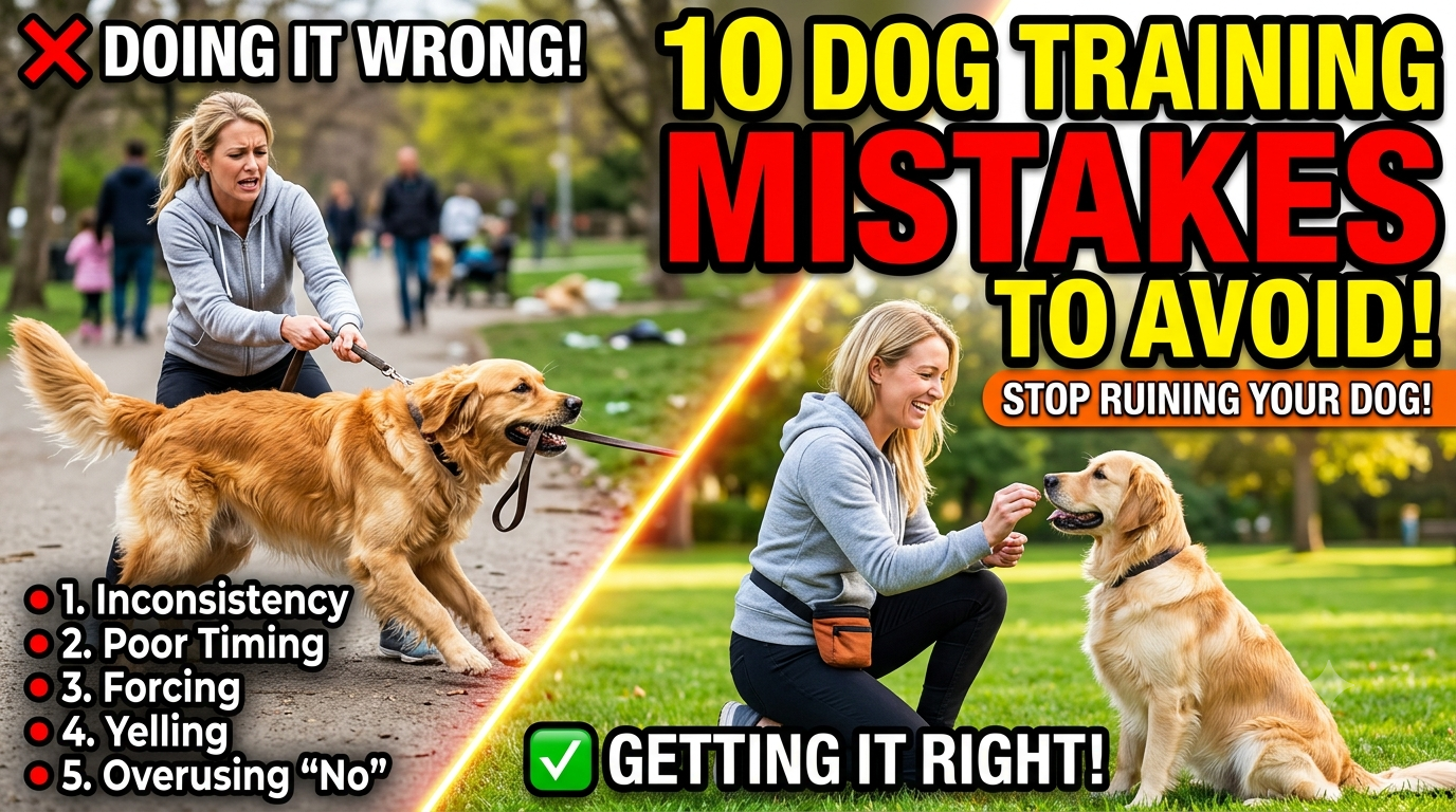 A handler training a dog using positive reinforcement techniques outdoors