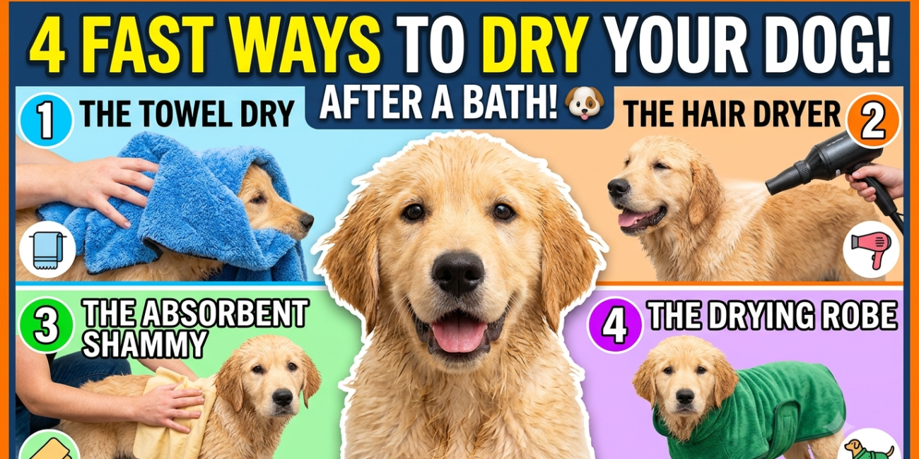 4 Methods For Drying Your Dog After A Bath