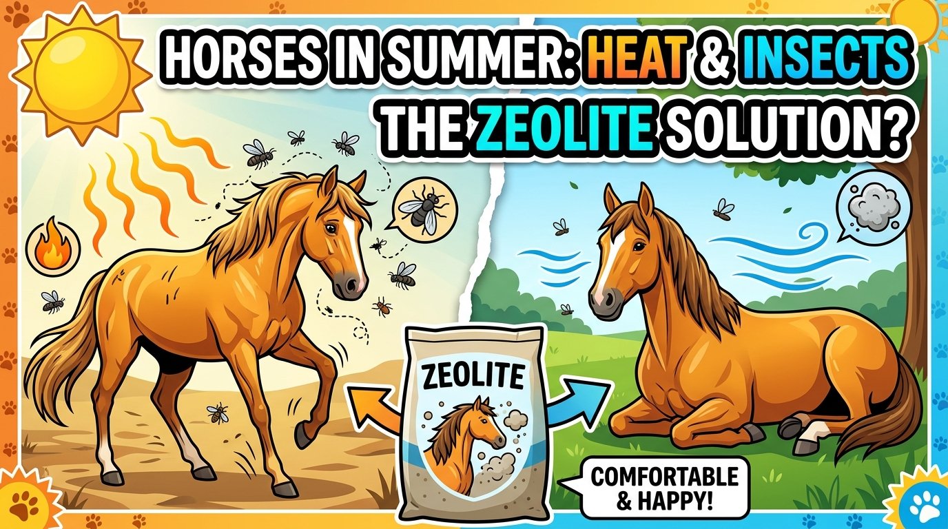 A healthy horse grazing in a sunny pasture during summer